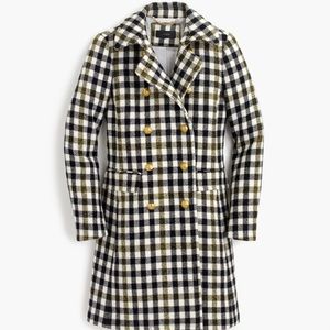 Jcrew double - breasted wool coat in Oxford check